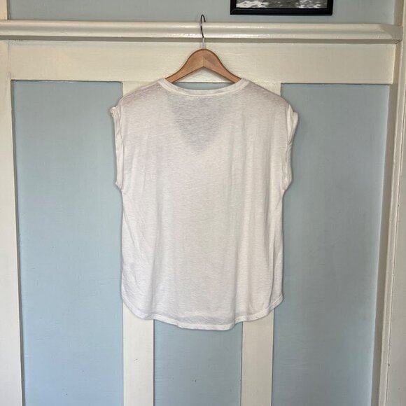 9-H15 STCL Off White V-Neck Postage Sleeveless Top - Picture 4 of 6